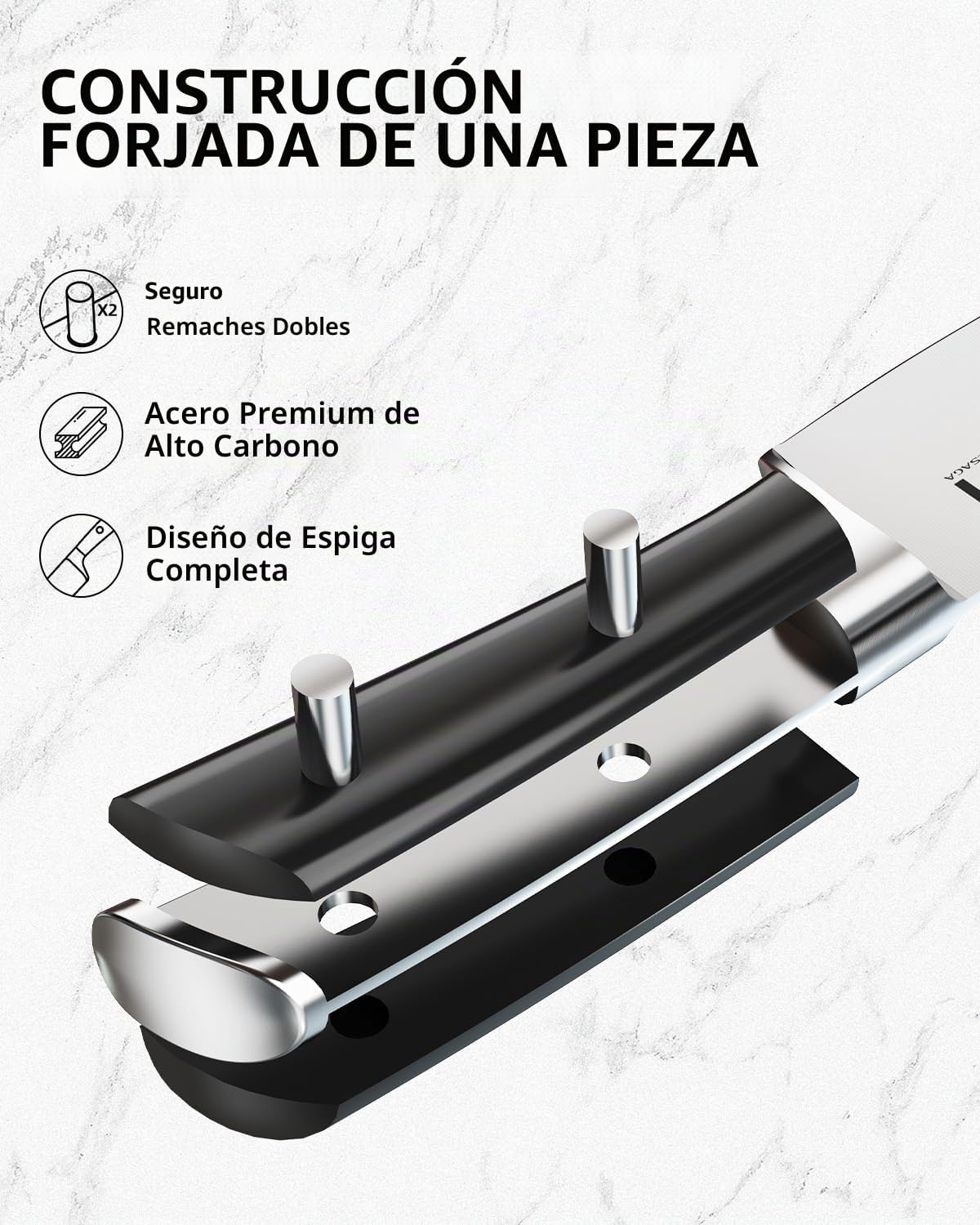 KnifeSaga - Juego de bloques de cuchillos de 15 piezas con afilador...