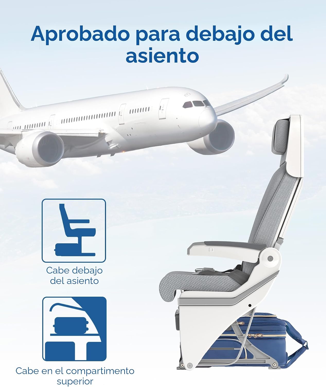 BAGSMART - Maleta de mano para debajo del asiento, maleta suave de...