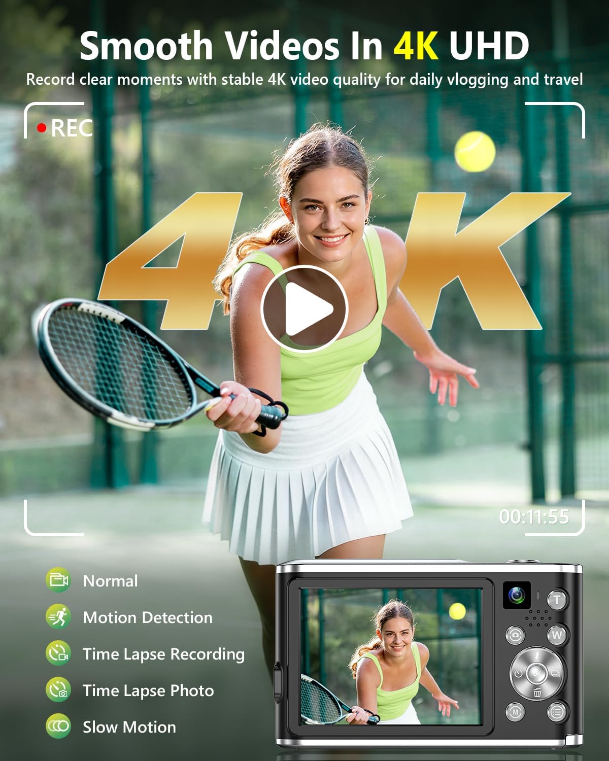 Cámara digital 4K mejorada 2026 para fotografía, cámara digital com...