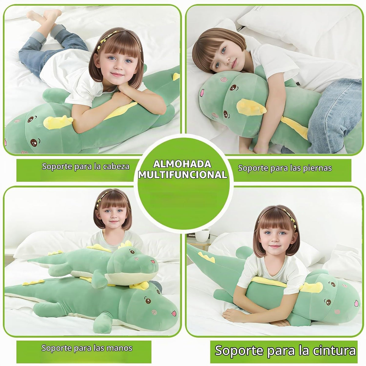 Tianmihou Almohada corporal de dinosaurio gigante de 32 pulgadas, l...