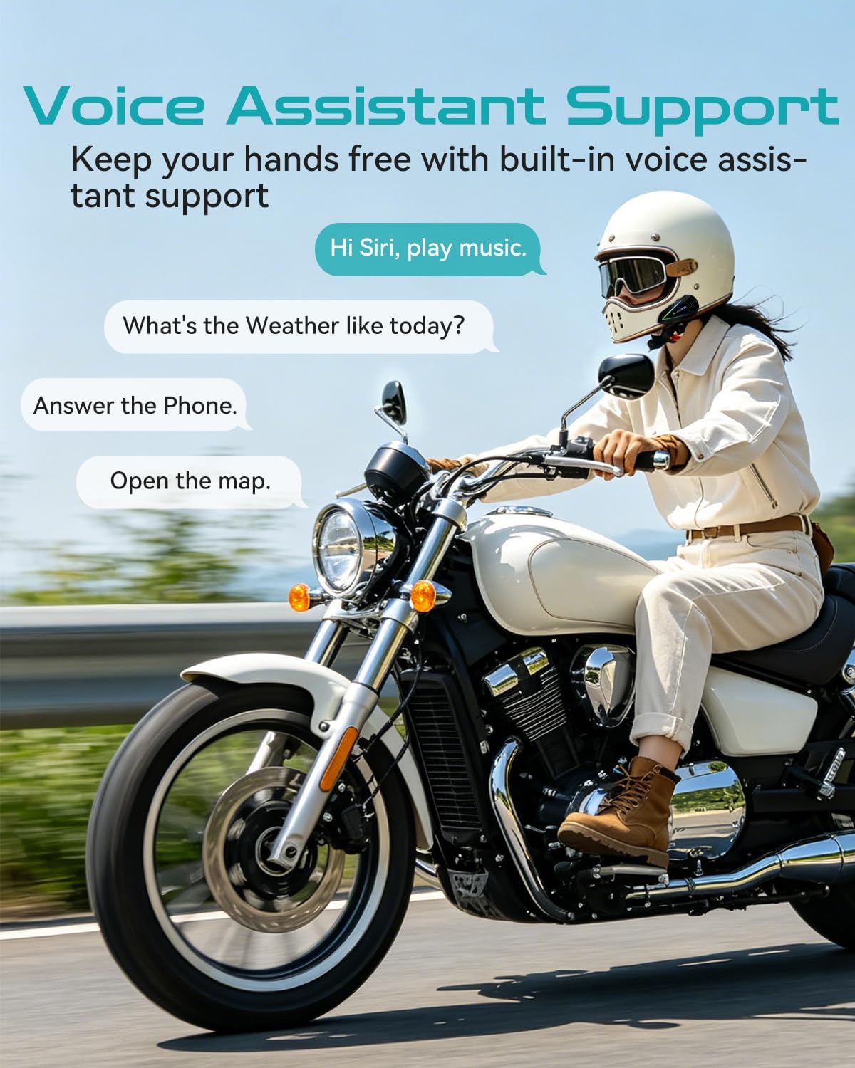 BLAISE Auriculares Bluetooth para motocicleta V1, altavoces Bluetoo...