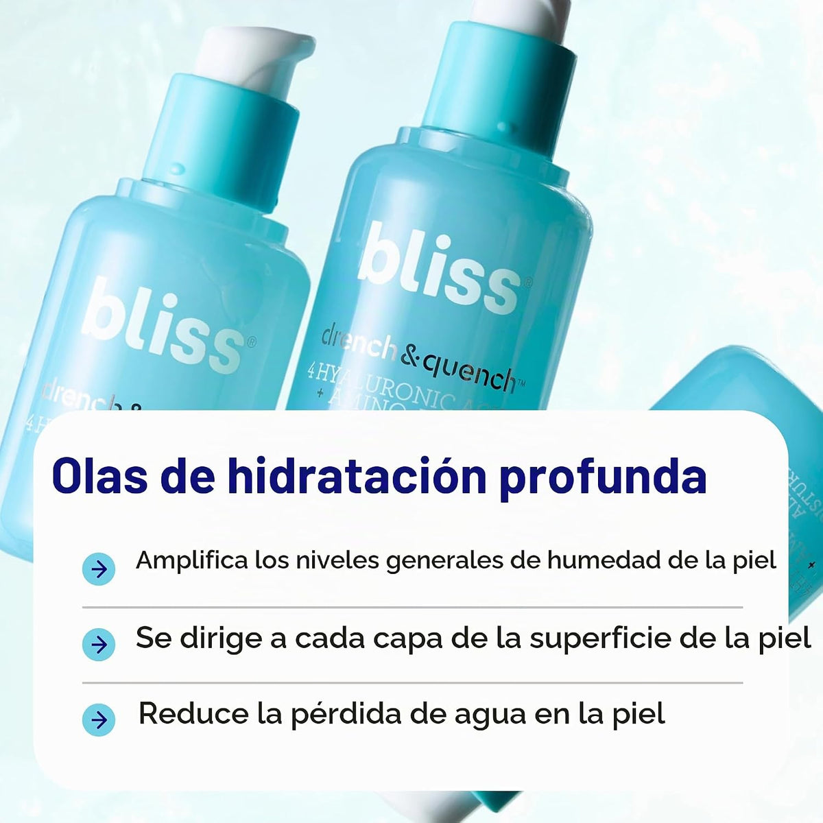 Bliss Suero facial Drench &amp; Quench con ácido hialurónico \u2013...