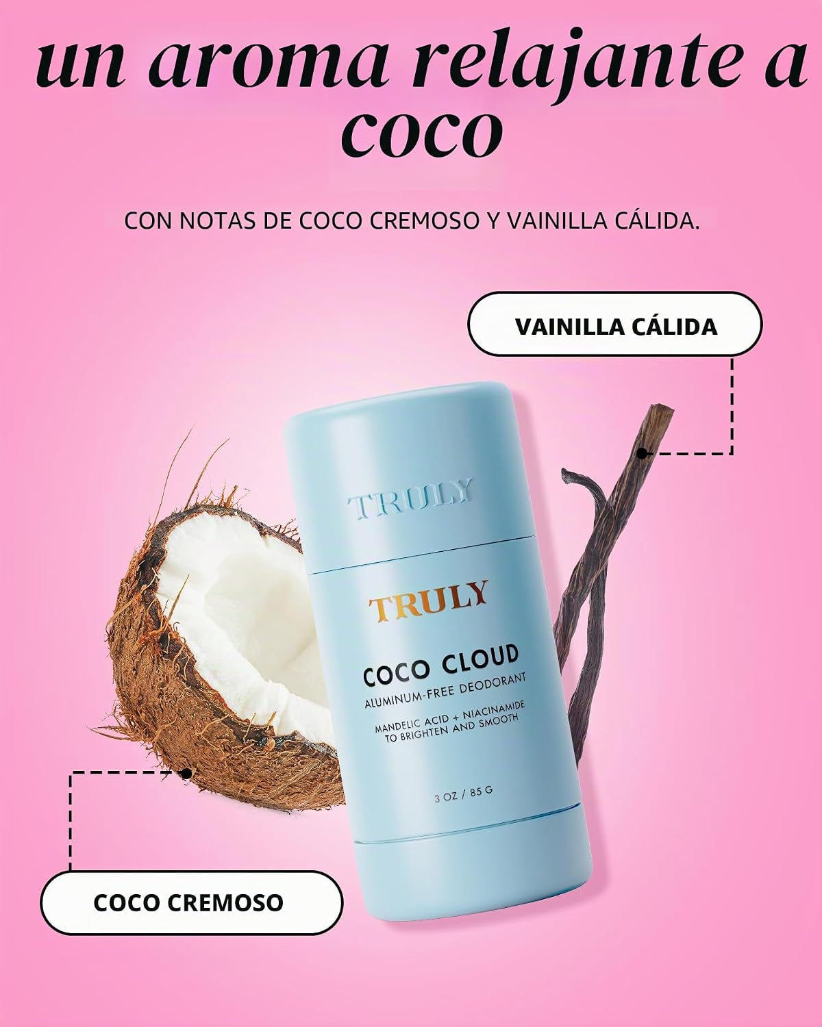 Truly Desodorante Beauty Coco Cloud | Sin aluminio para pieles sens...