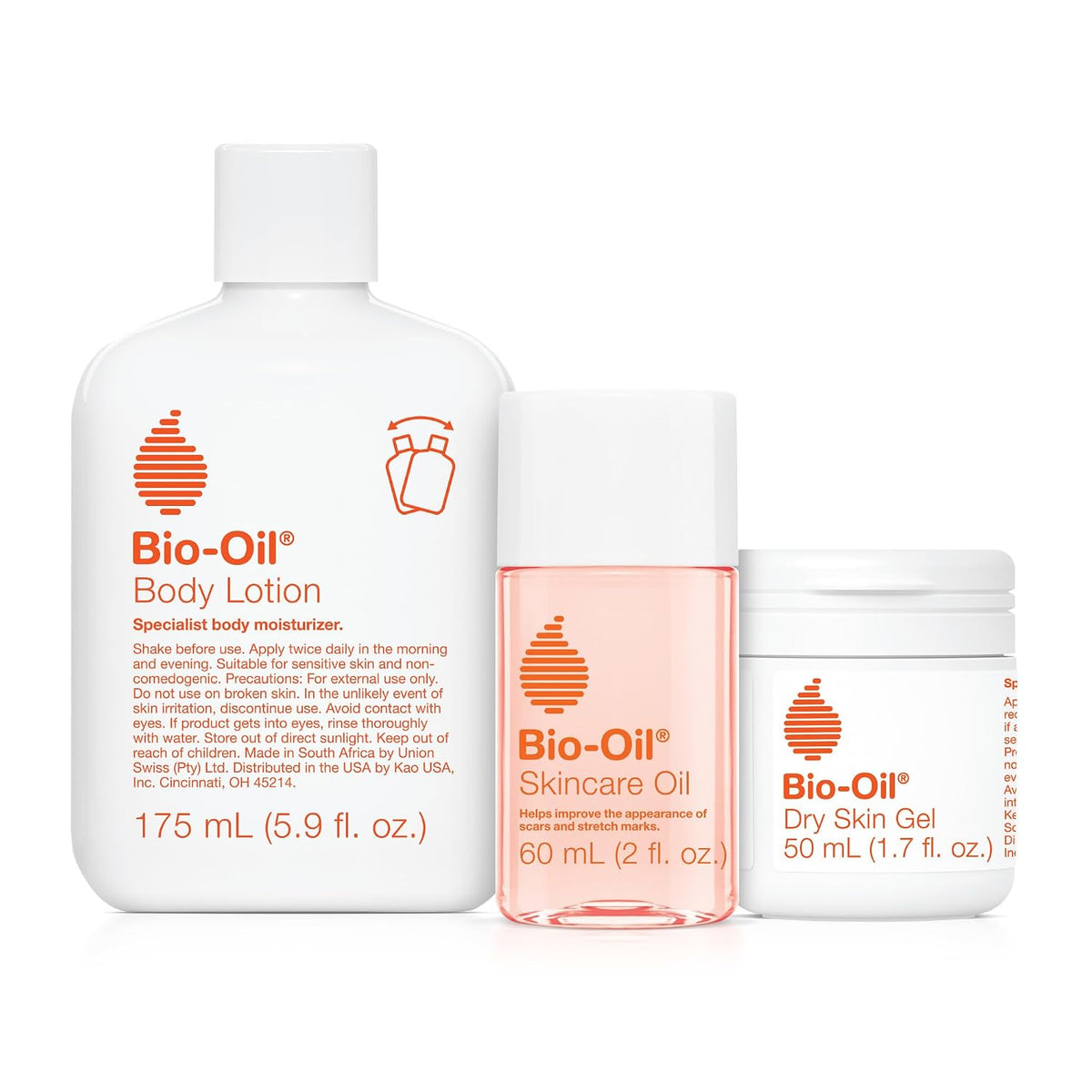 Bio-Oil Paquete de cuidado de la piel, estrías y kit de prueba de p...