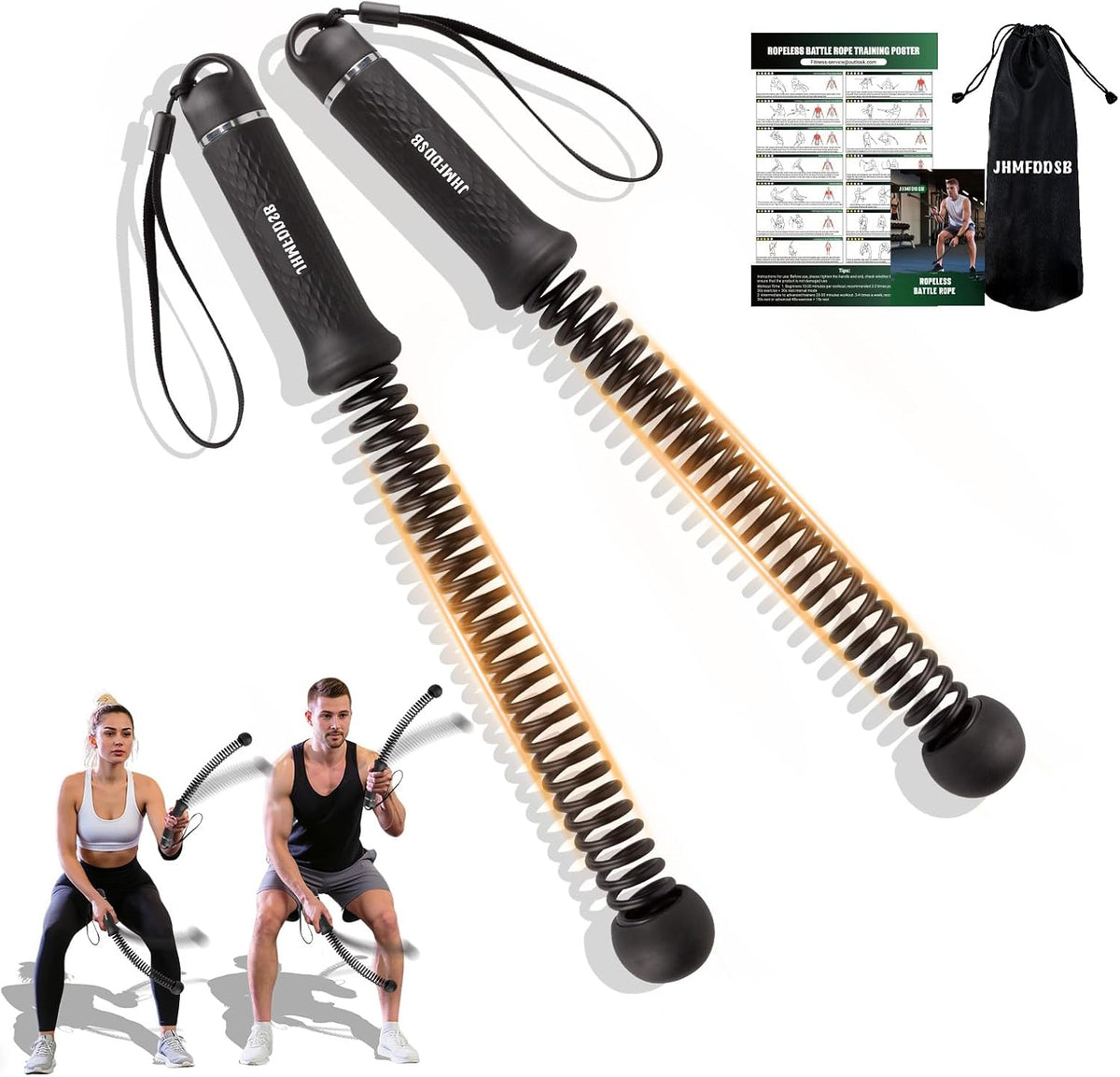 Cuerda de batalla sin cuerda para gimnasio en casa con mango antide...