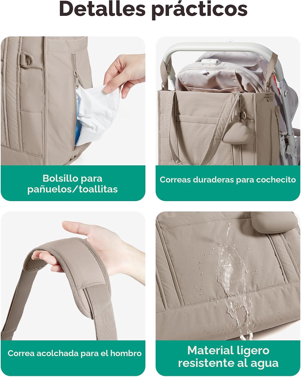 BAGSMART Bolsa de pañales ligera para viajes, trabajo | Funda para...