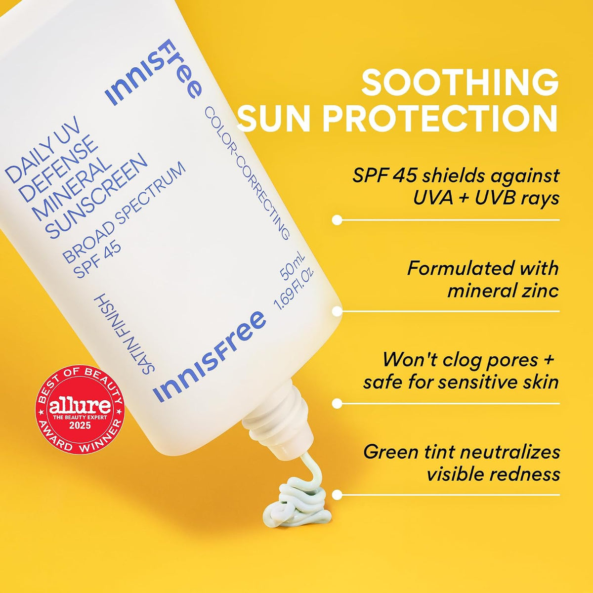 Innisfree Daily Mineral UV Defense SPF 45 | Protector solar coreano...