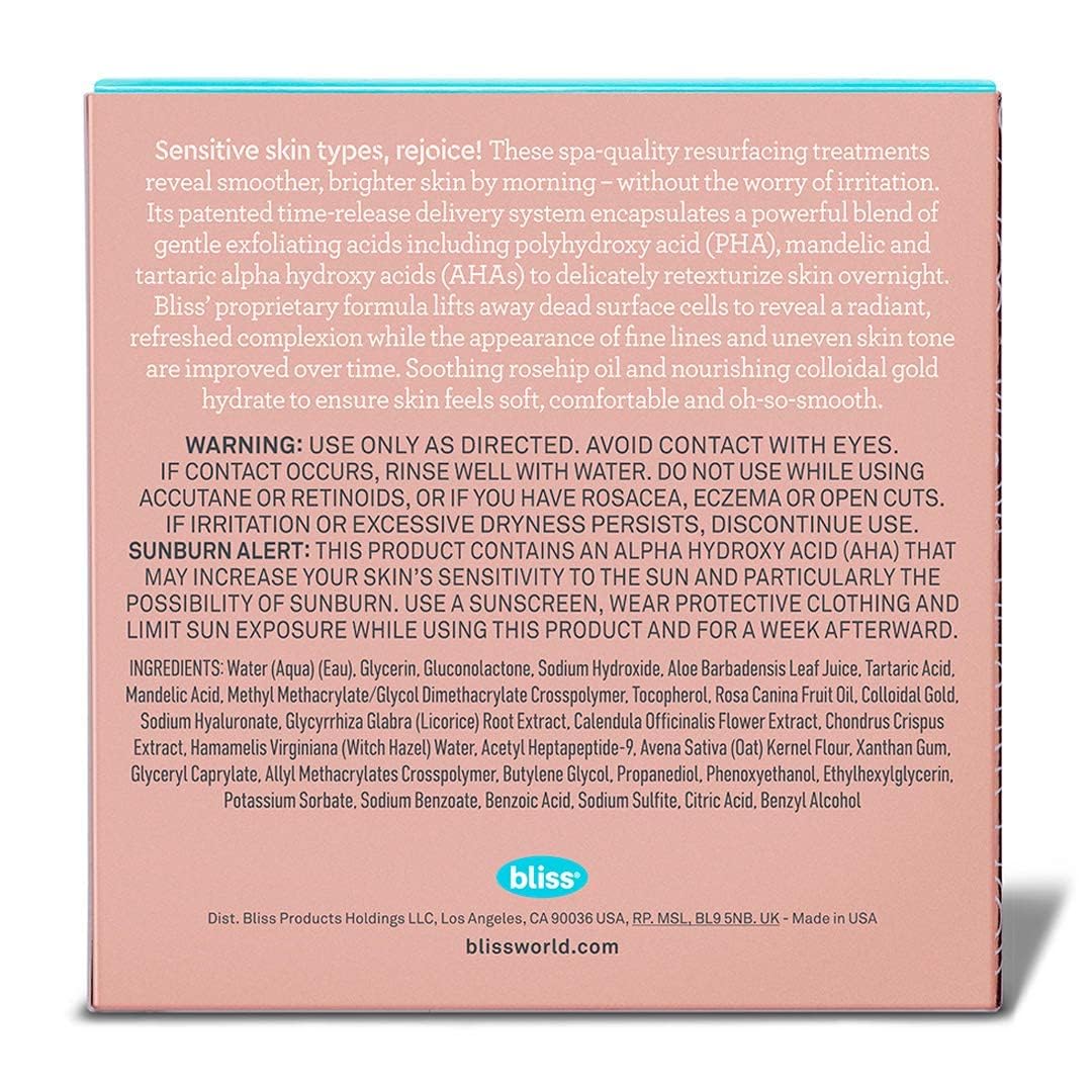 Bliss Rosa Gold Rescue Daily Peel \u2013 15 unidades | Vegano y sin...
