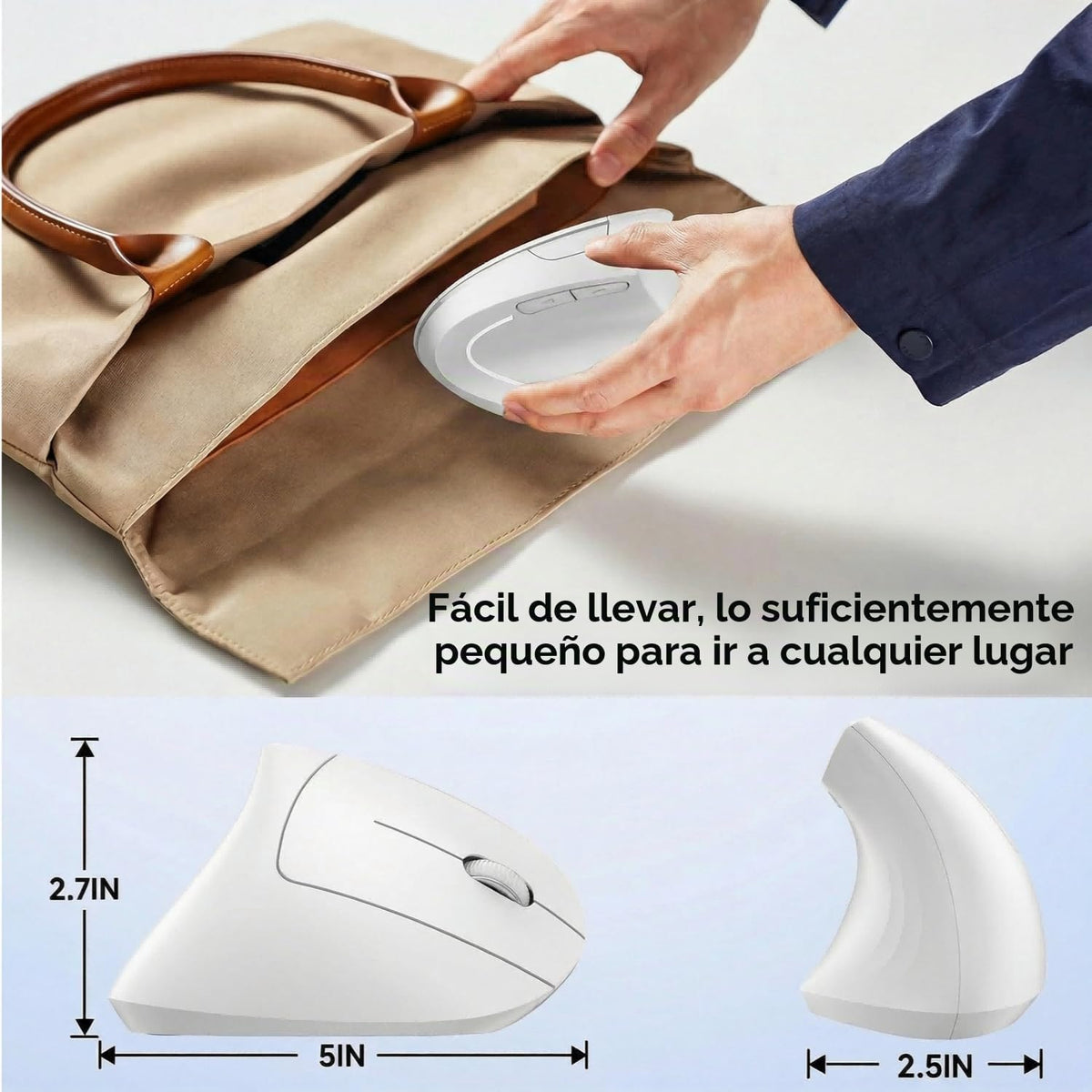 tlkawzy Ratón inalámbrico vertical ergonómico, elegante, recargable...
