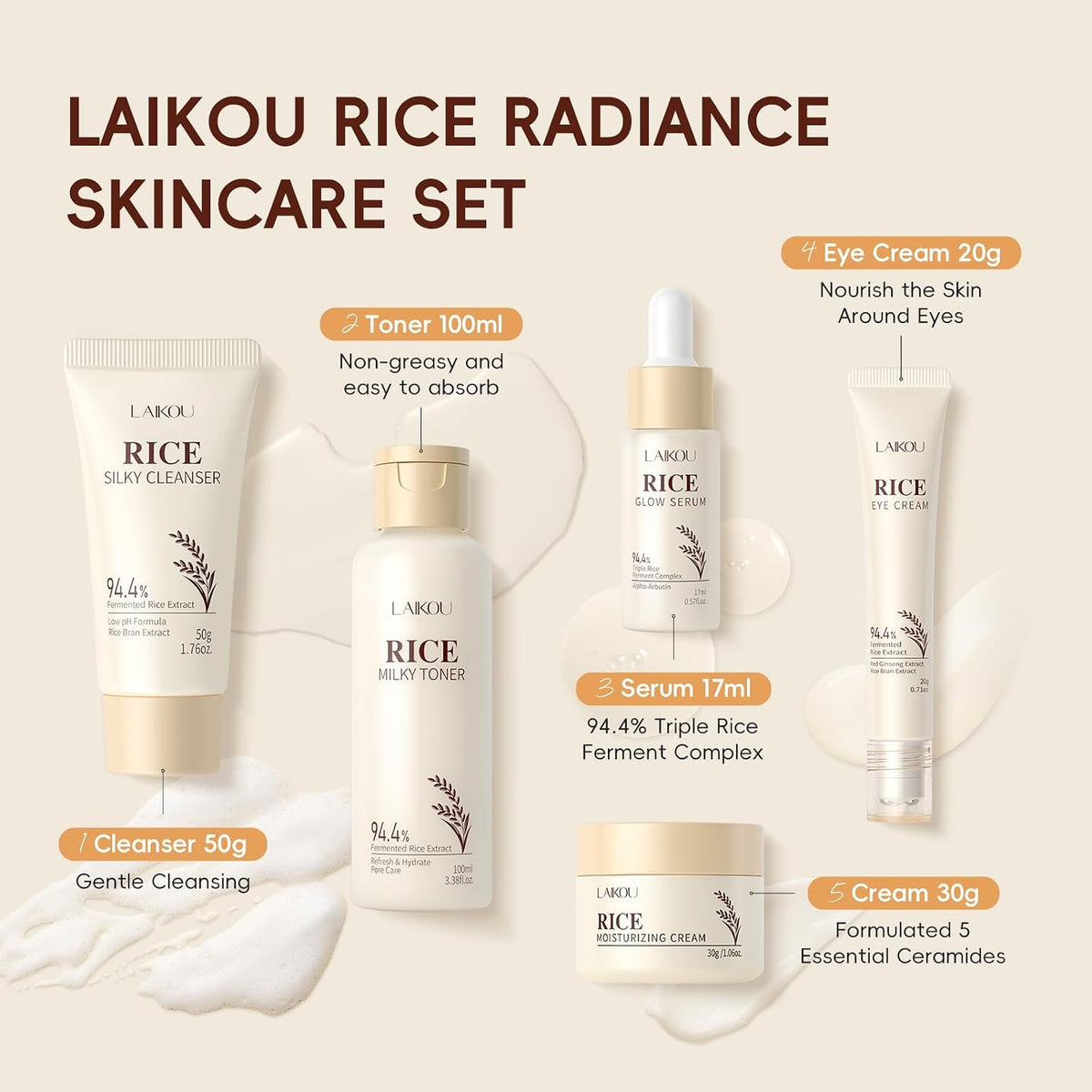 LAIKOU Cuidado de la piel coreano, Set de cuidado de la piel 20pcs...
