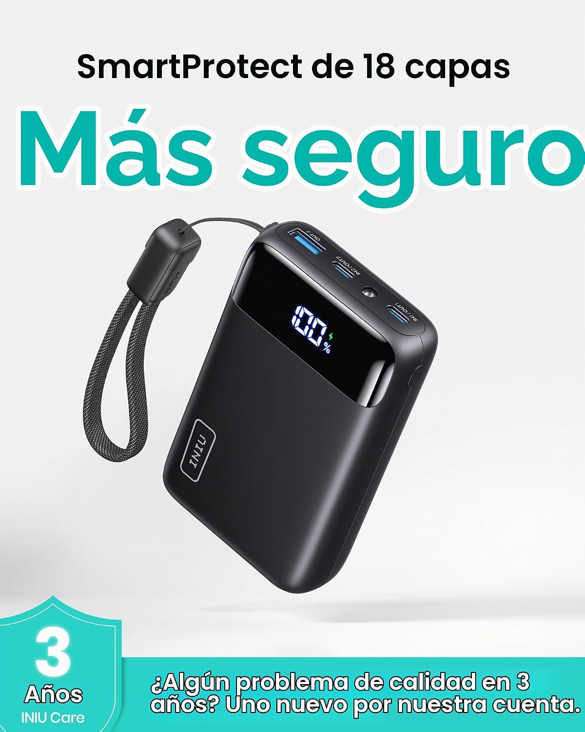 Cargador portátil INIU, el banco de energía de carga rápida más peq...