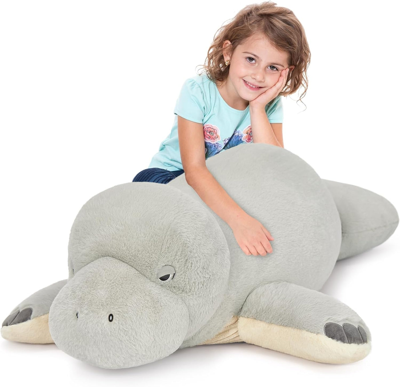 MorisMos Peluche de manatí gigante de 47 pulgadas, juguete de peluc...