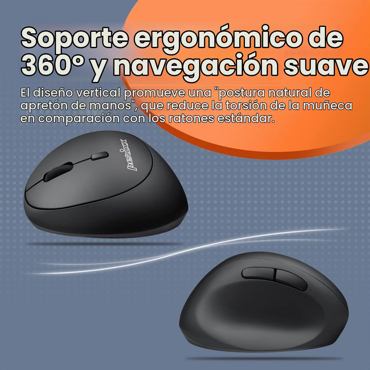Perixx Perimice-719L, ratón vertical inalámbrico para zurdos, tamañ...