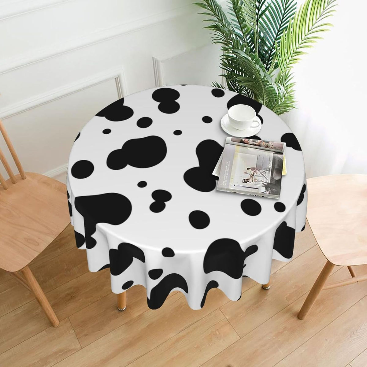 KTLYSMDX Mantel redondo de vaca Stria de 60 pulgadas, tela decorati...