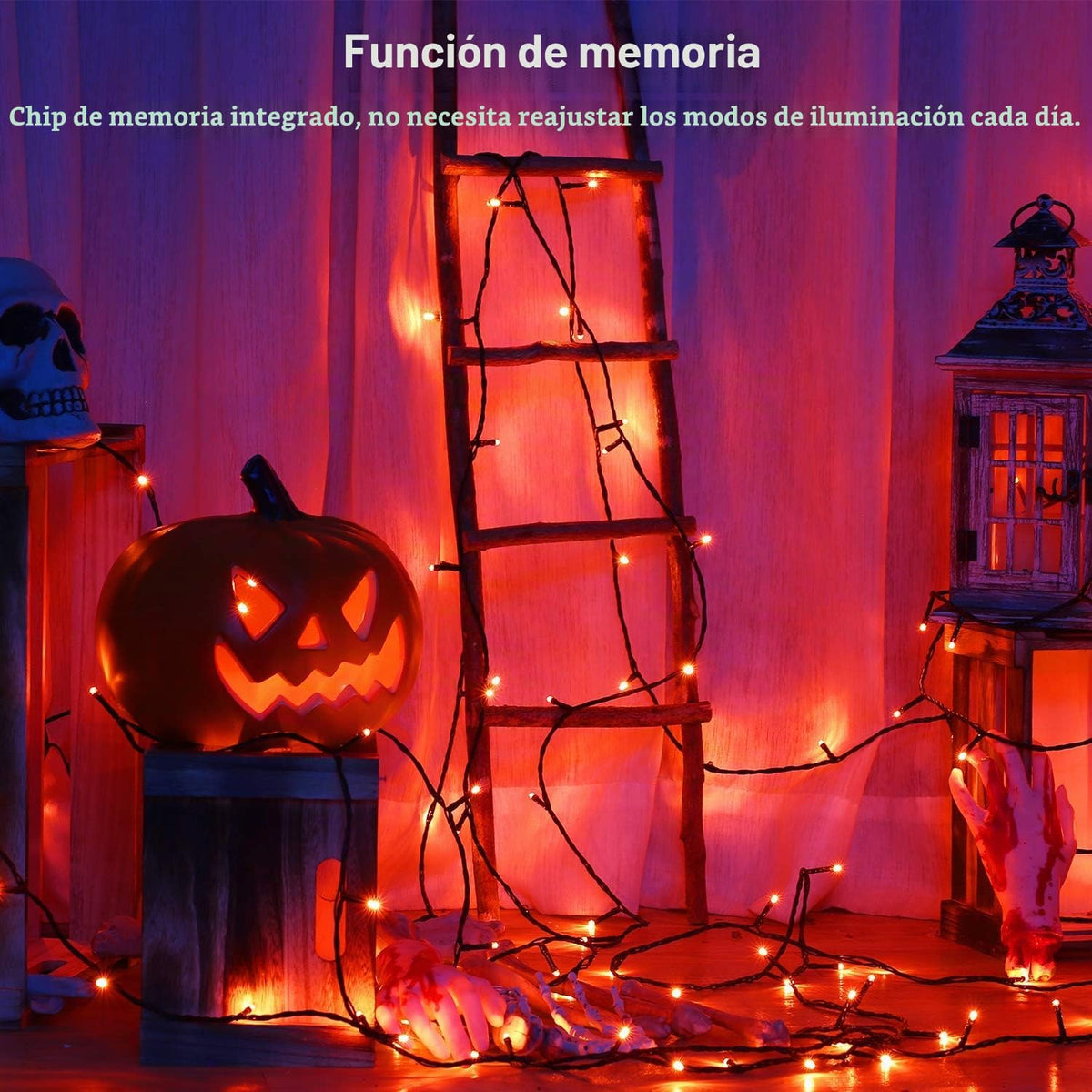 Brizled Luces de Halloween al aire libre Cadena de luces LED de Hal...