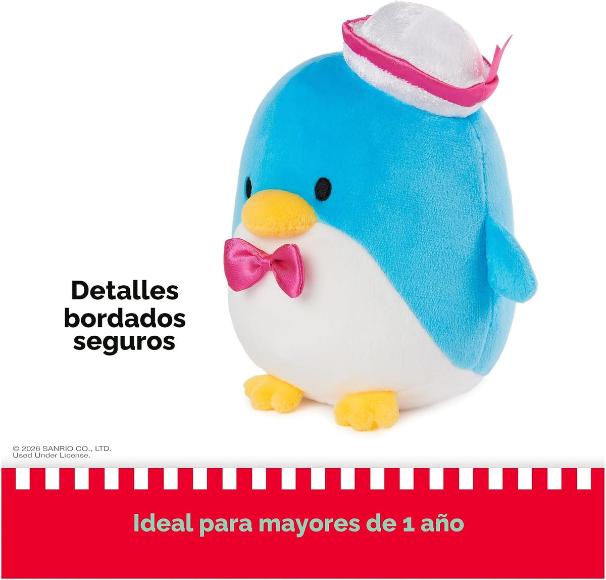 GUND Sanrio Tuxedo Sam - Peluche de pingüino para edades de 1 año e...