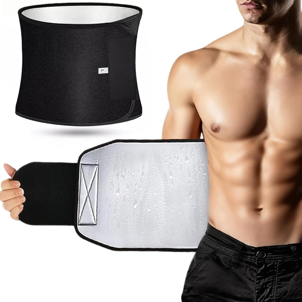 Entrenador de cintura para mujeres y hombres, banda de sudor para m...