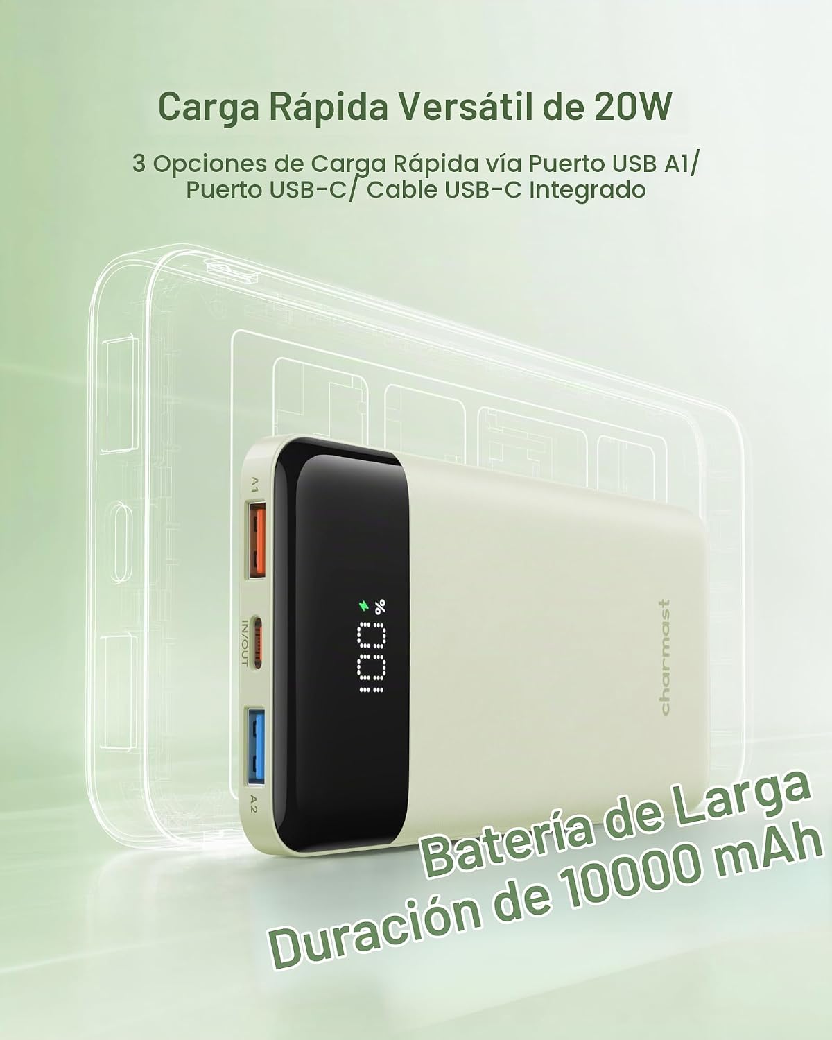 cargador portátil charmast, banco de energía de carga rápida | comp...