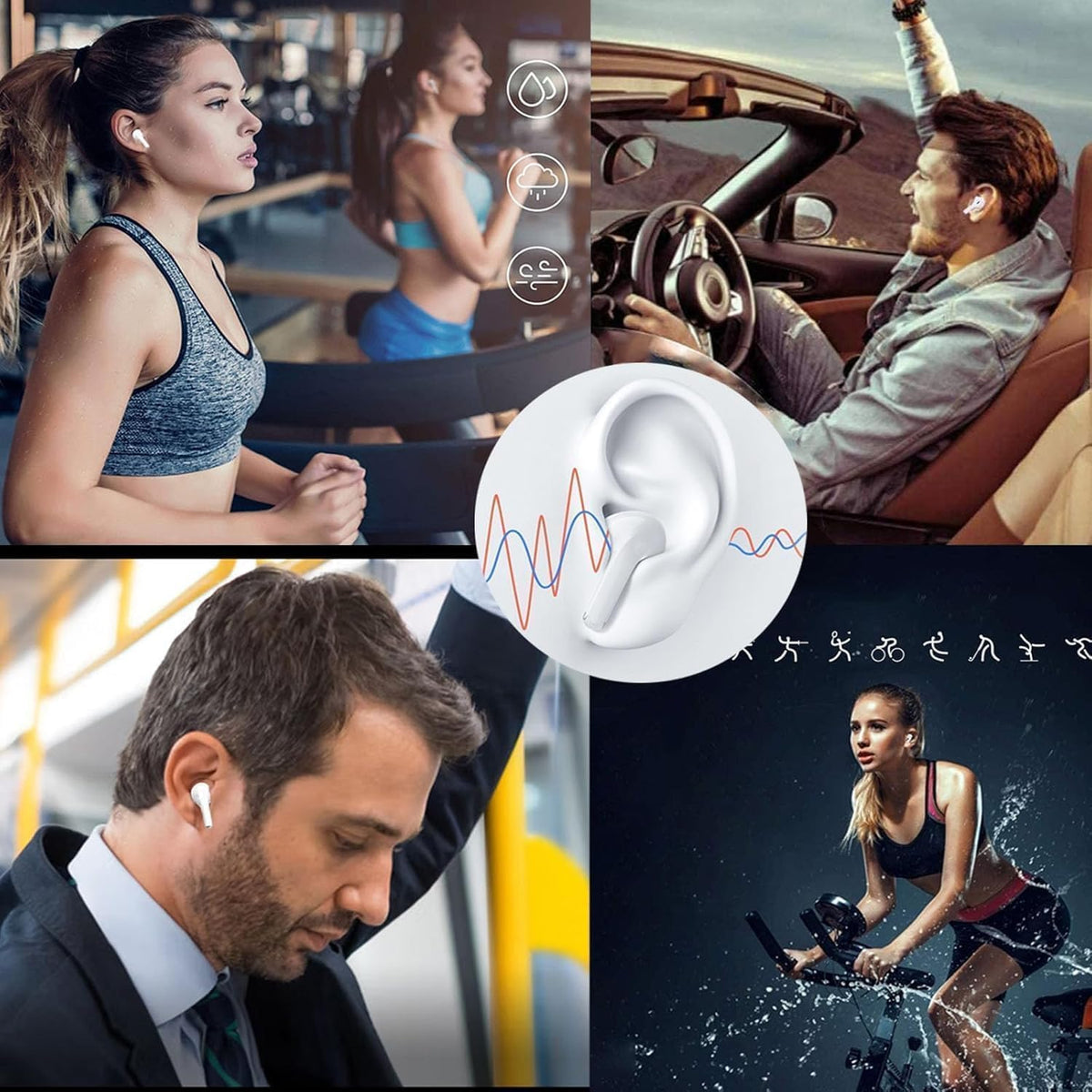 BlomFlami - Auriculares inalámbricos Bluetooth 5.3, auriculares est...