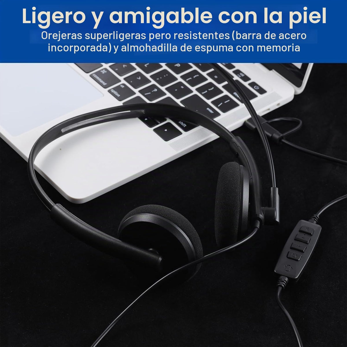 doudou Auriculares USB para computadora con micrófono de cancelació...