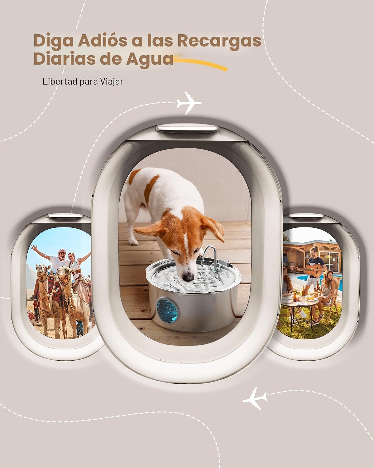 Fuente de agua para perros grandes: 7L\/236oz\/1.8G fuente para per...