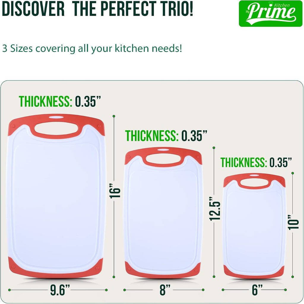 My Prime Kitchen - Tablas de cortar de plástico para cocina, con em...