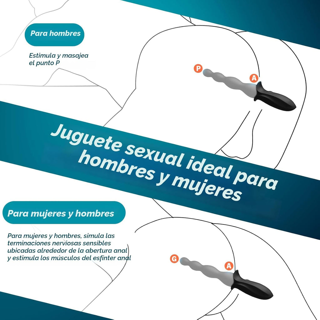 Enchufe anal vibratorio para principiantes, juguete sexual para adu...
