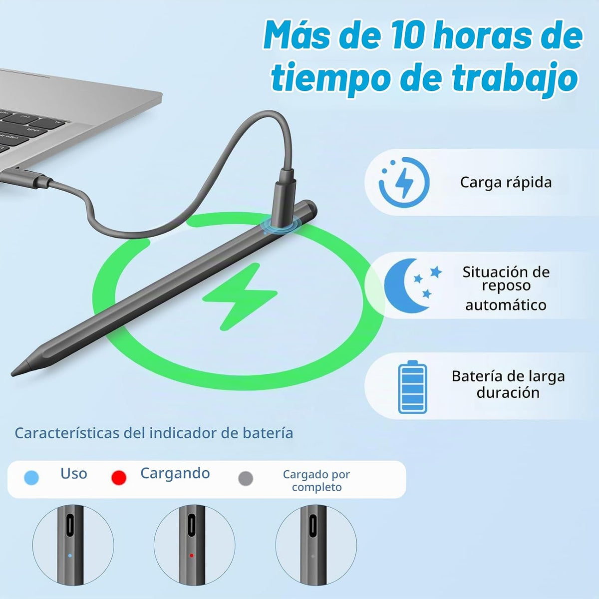 Paquete de 2 lápices capacitivos para iPad 2018-2026, lápiz Apple i...