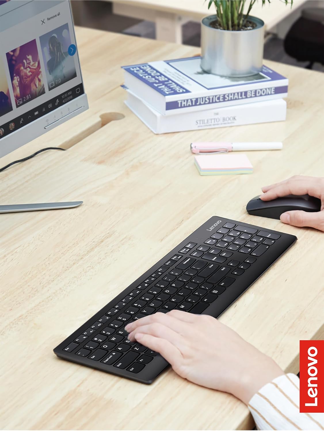 Lenovo Combo de Teclado y Ratón Inalámbricos 510, receptor USB Nano...