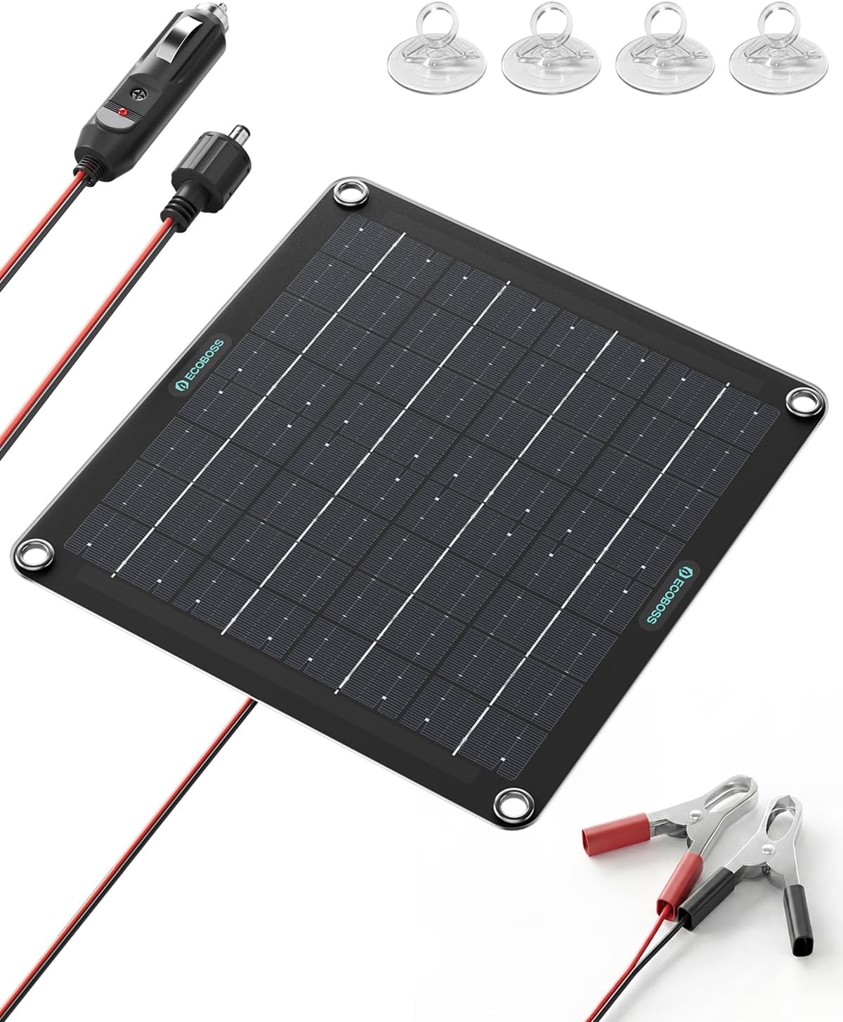 ECOBOSS Cargador de batería solar de 10 W, mantenimiento de 12 V |...