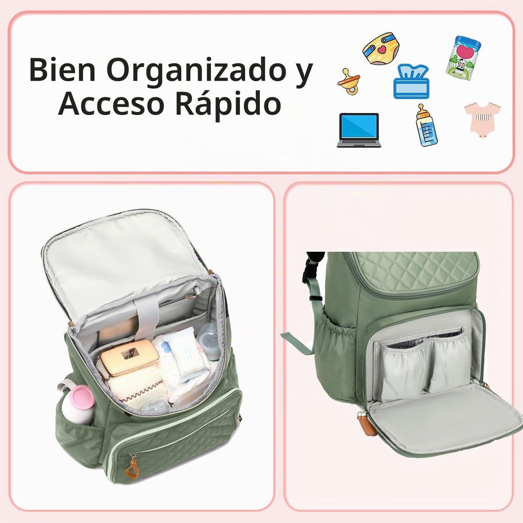 LORADI Mochila ligera para pañales, mediana | Clips para cochecito,...