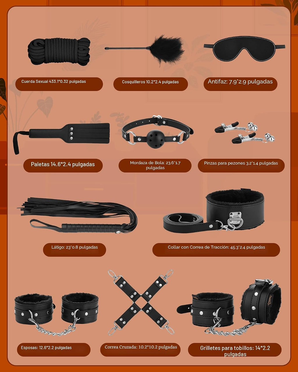 UTIMI BDSM Bondage Kit Juguetes sexuales, Restricciones sexuales de...