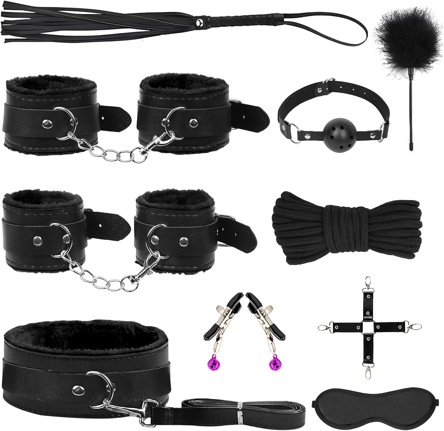 BDSM - Kit de bondage, juguetes sexuales, 10 piezas, juego de bonda...