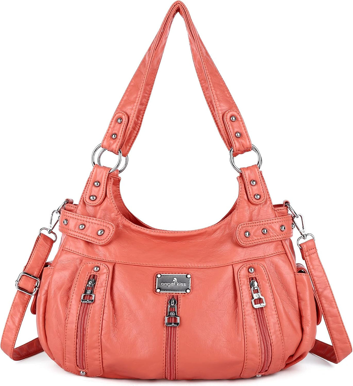 Angelkiss Bolsos grandes y carteras para mujer de cuero sintético l...