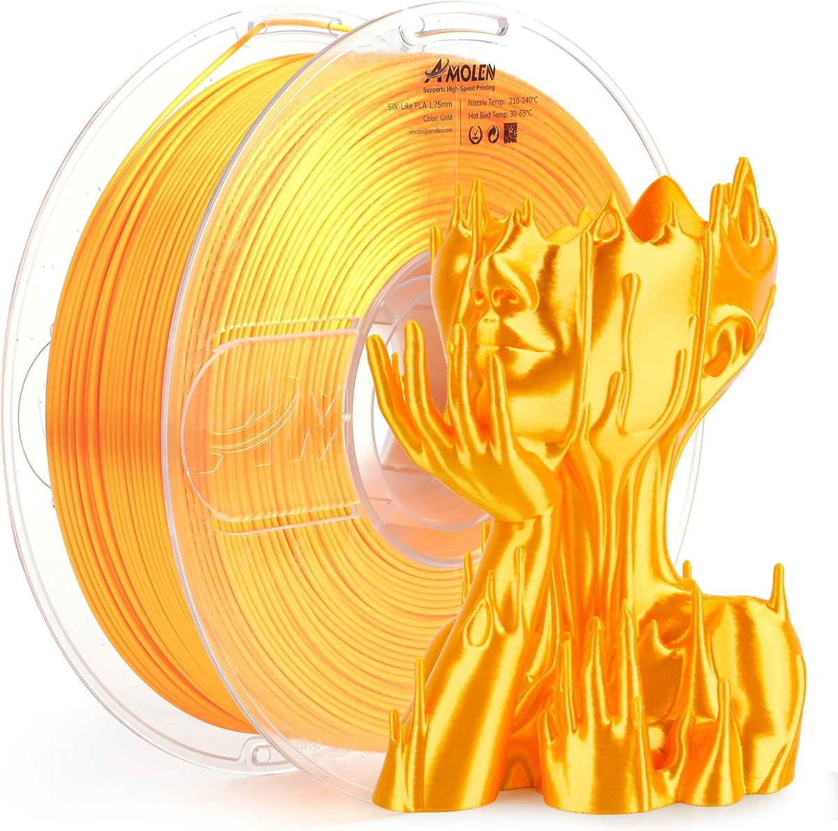 AMOLEN - Filamento PLA para impresora 3D, de seda de 0.069 pulgadas...