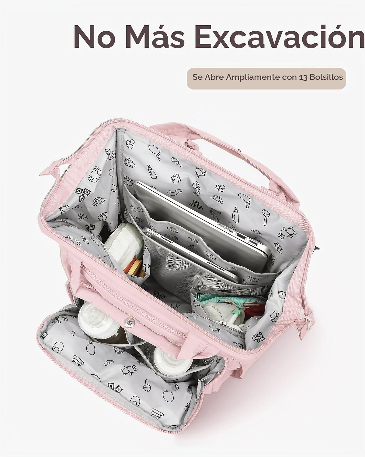 BELALIFE Mochila para pañales con cambiador, organizador para el cu...