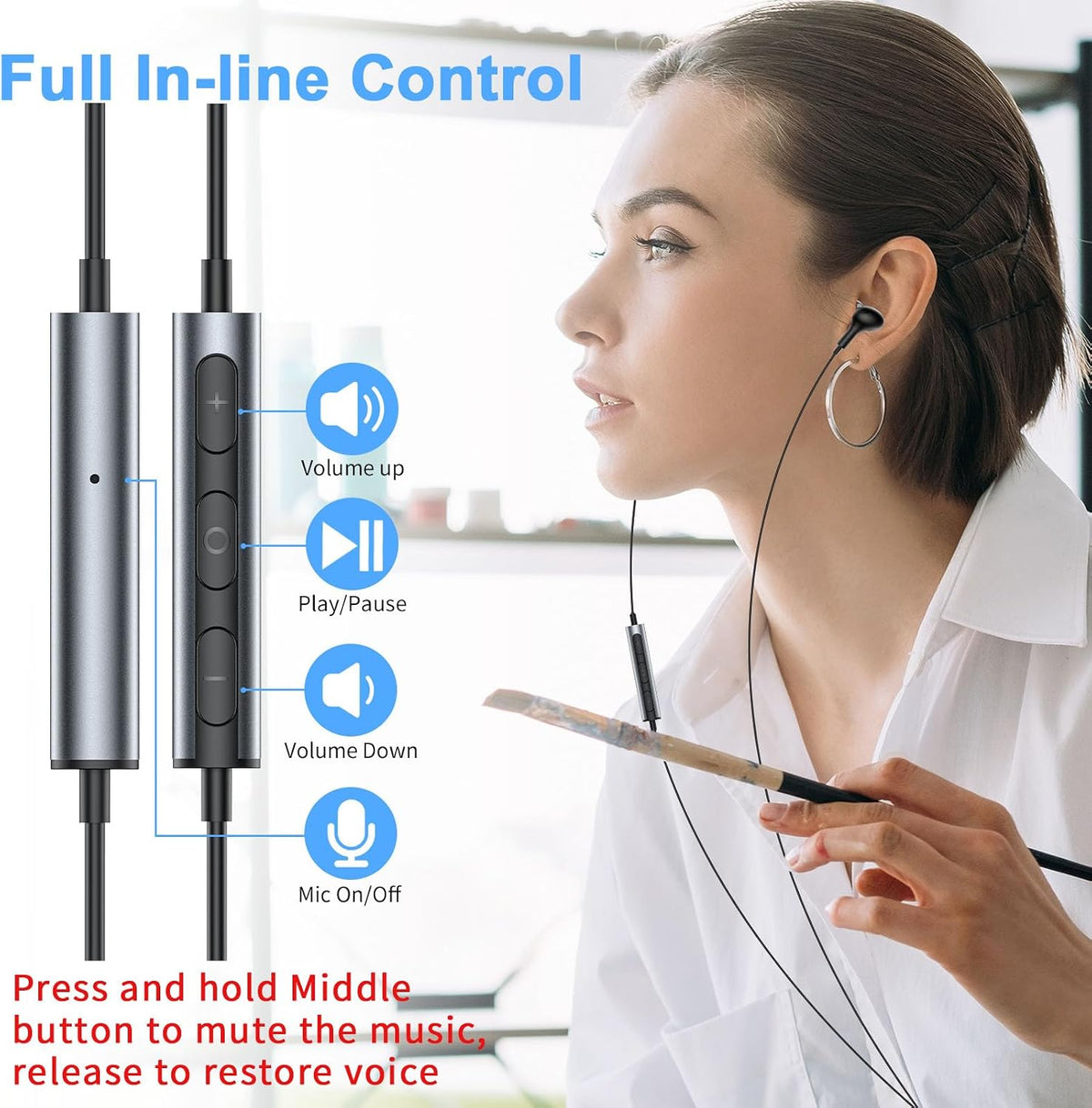 AIAUXAI Auriculares USB con micrófono para PC portátil, auriculares...