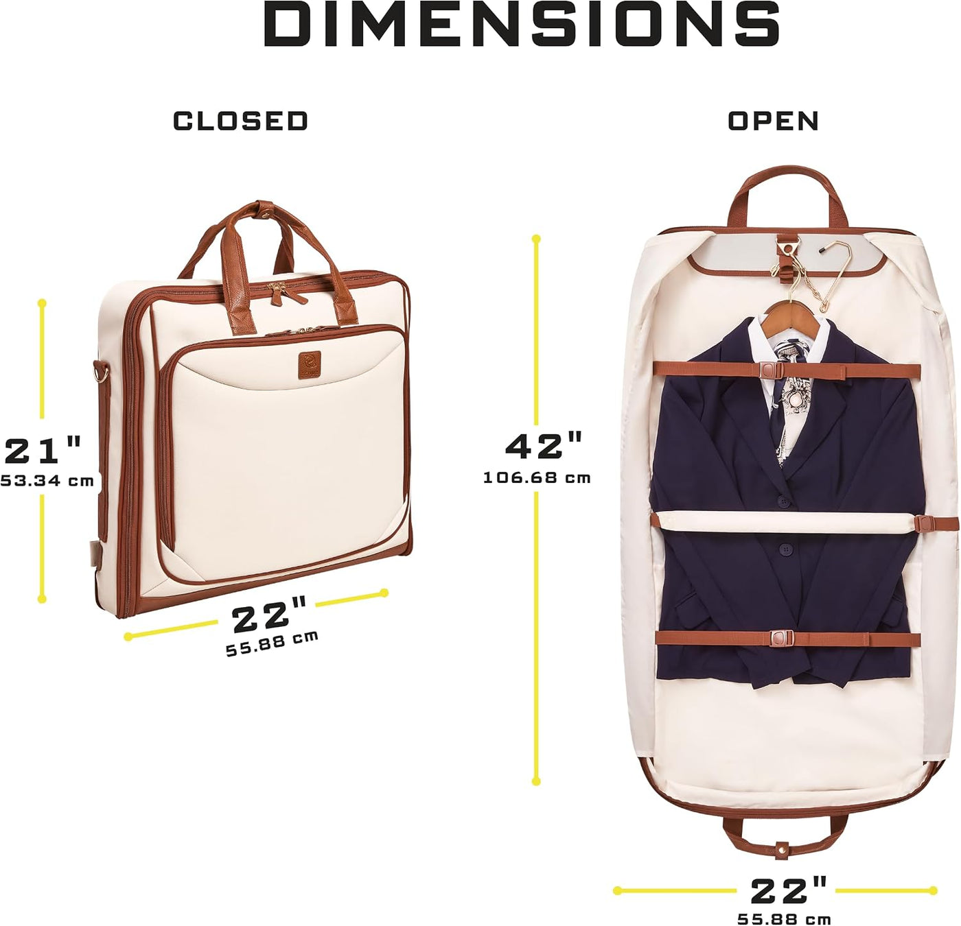 ZEGUR Bolsa de viaje premium para hombre y mujer. Cuelga 4 artículo...
