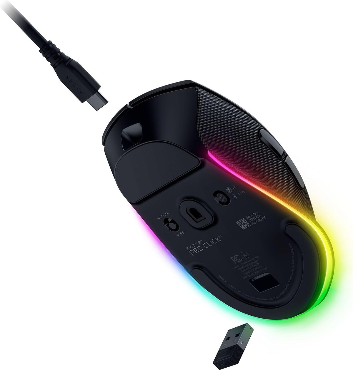 Razer Ratón inalámbrico Pro Click V2, diseño ergonómico para diestr...