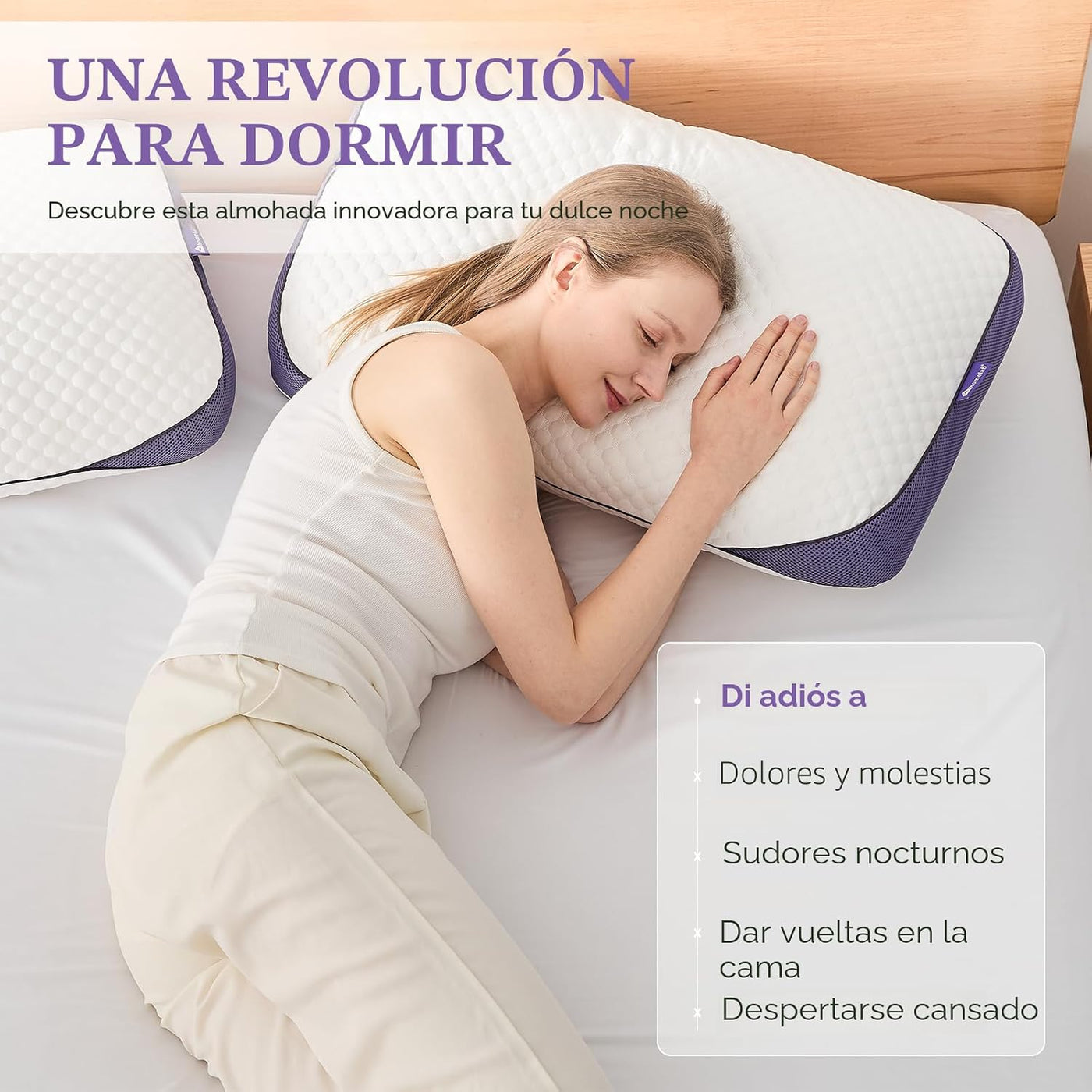 HOMELAB Almohada ajustable de espuma viscoelástica triturada tamaño...