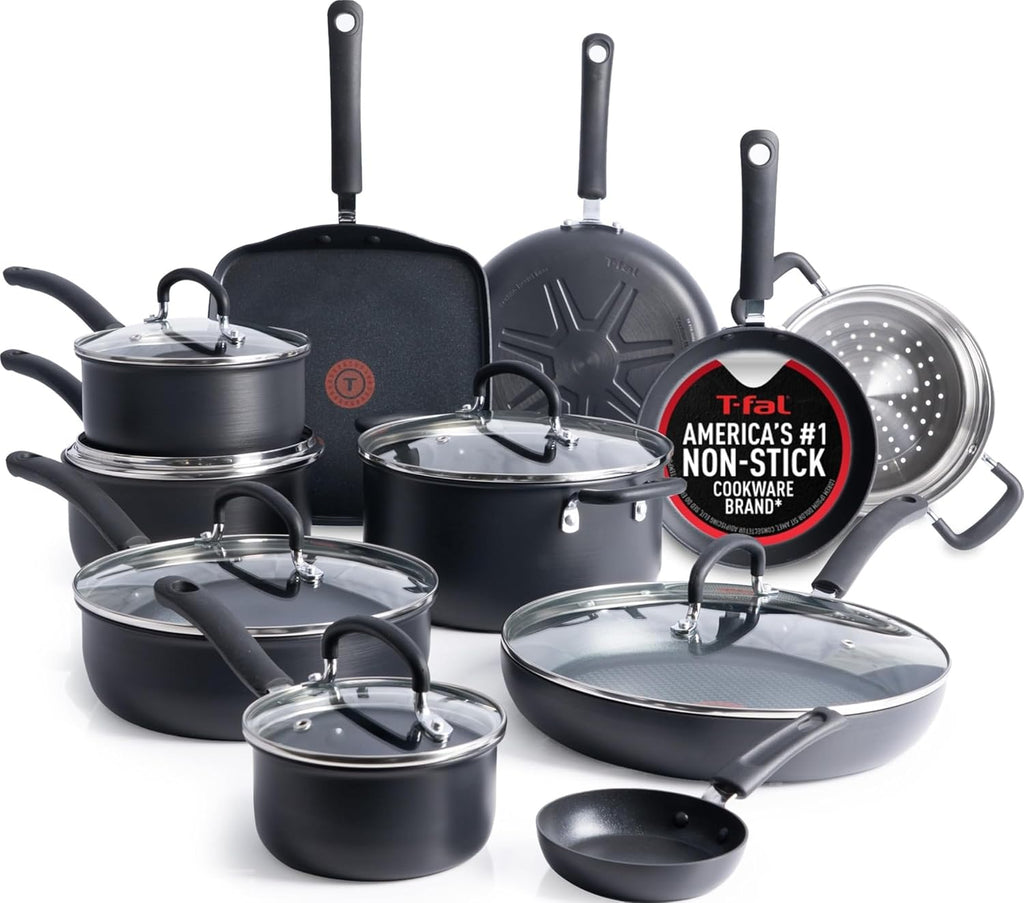 T-Fal Ultimate - Juego de utensilios de cocina anodizados y antiadh...