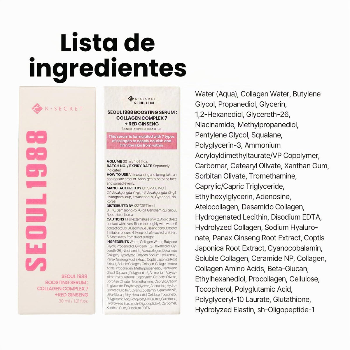 K-SECRET SEOUL1988 Suero potenciador de colágeno para piel envejeci...