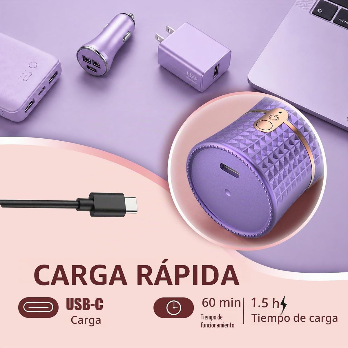 Beclerpur Afeitadora de Viaje para Mujer, Depiladora Recargable USB...