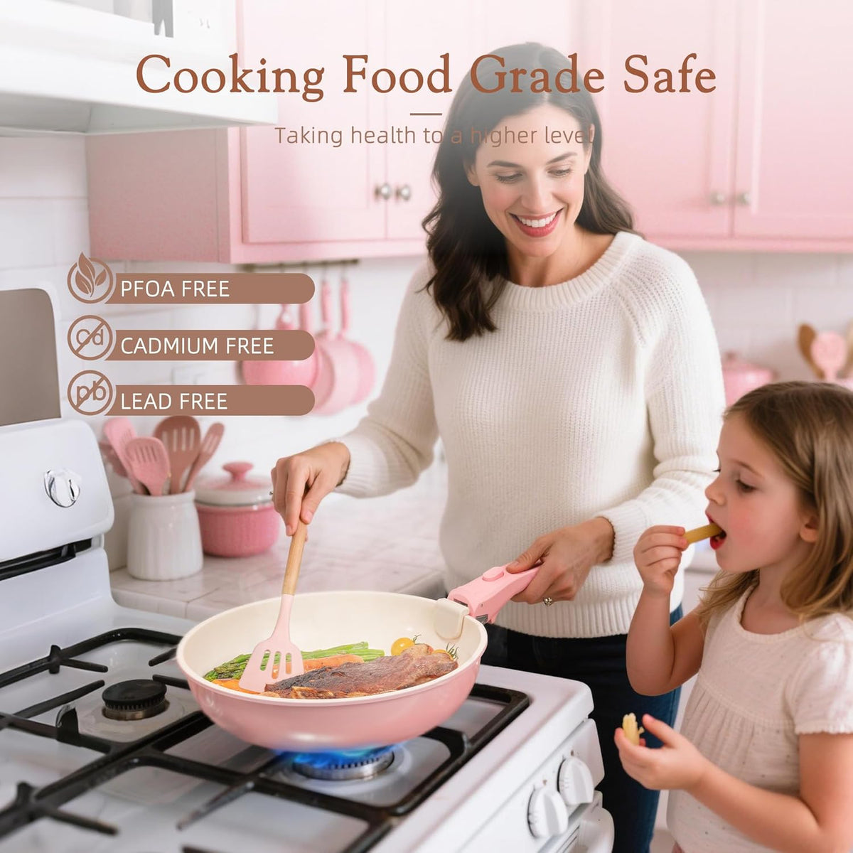 Astercook Juego de 23 ollas y sartenes antiadherentes, juego de ute...
