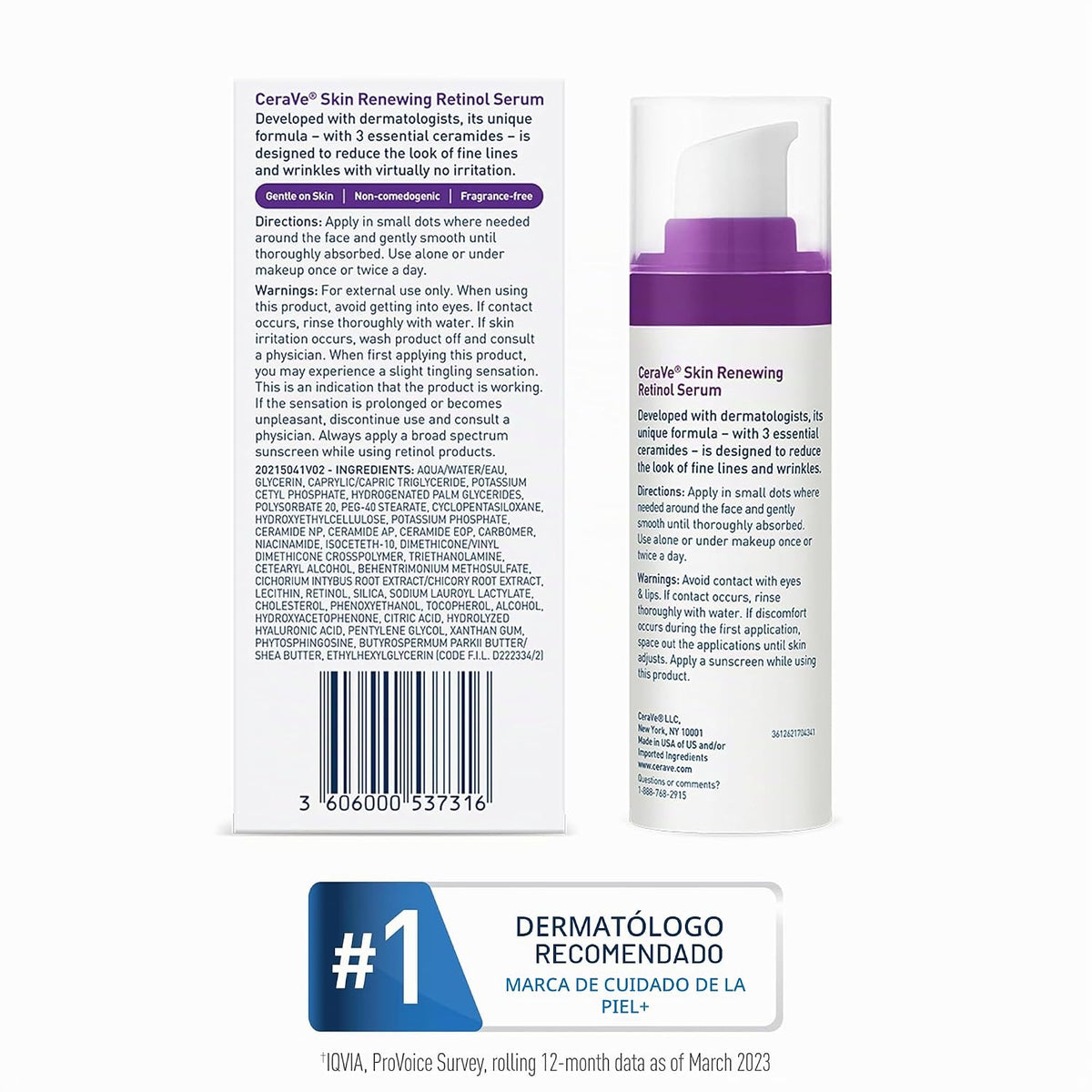 CeraVe Suero de retinol antienvejecimiento para cara, retinol encap...