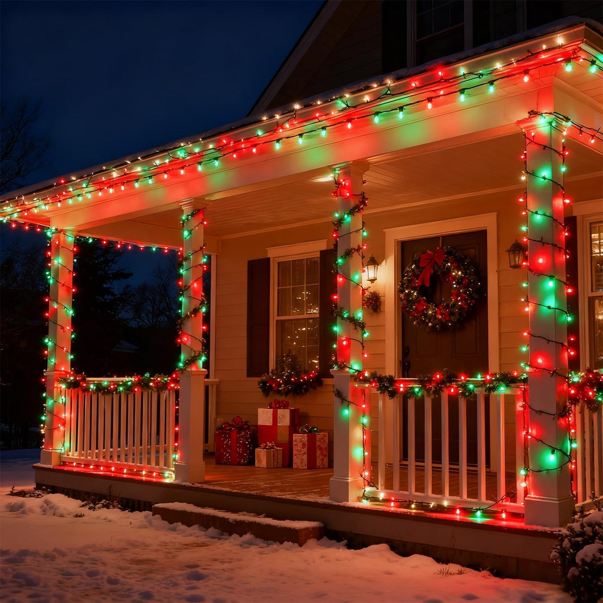 HOME LIGHTING Miniluces decorativas de Navidad de 66 pies, 200 luce...