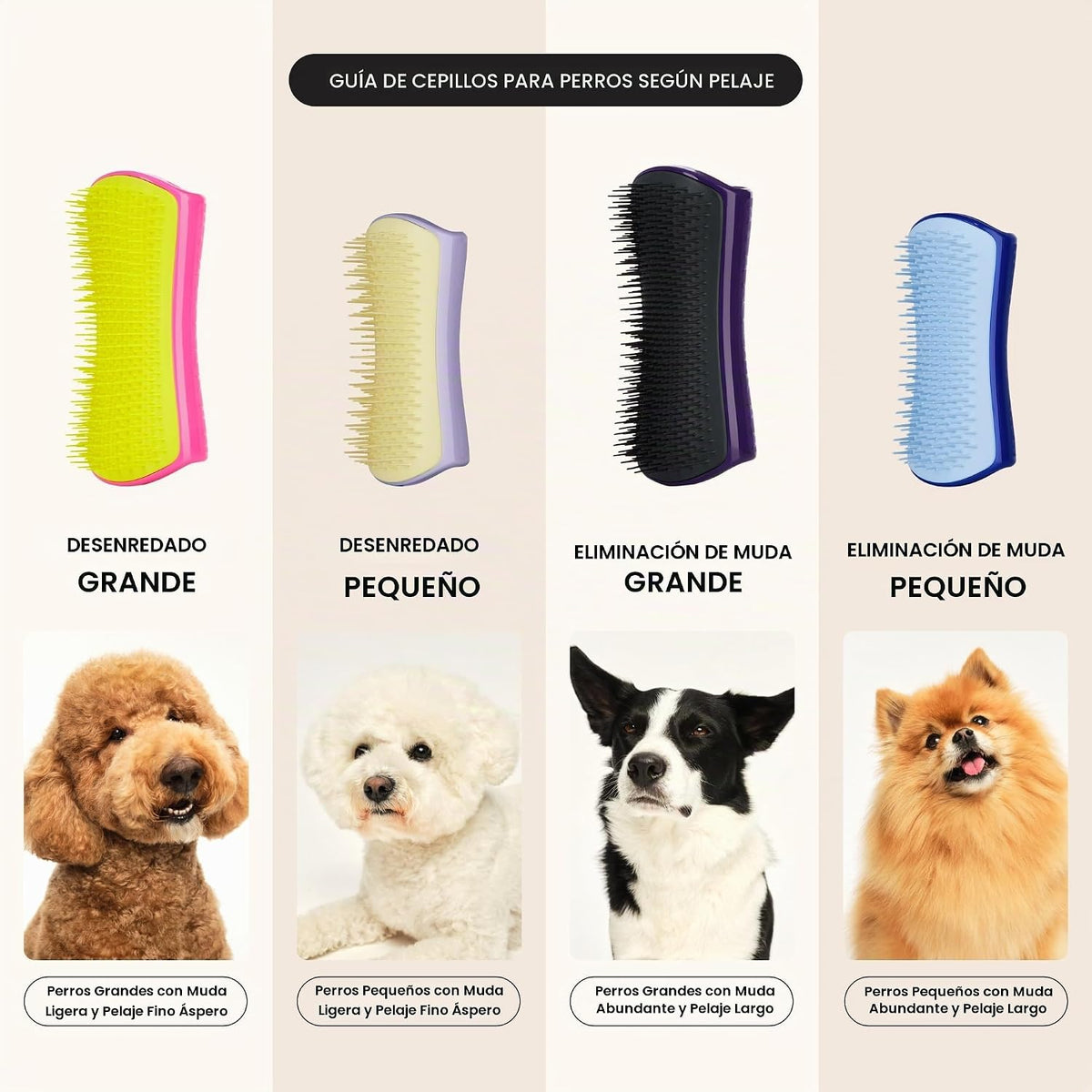 Pet Teezer Cepillo de perro que elimina el desprendimiento para raz...