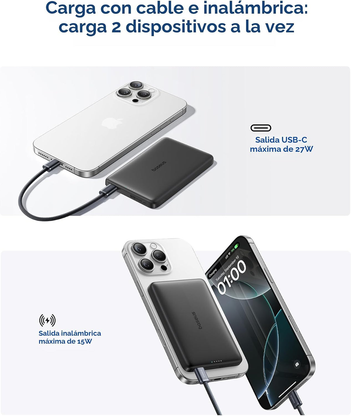 Baseus Picogo - Cargador portátil Magsafe, Qi2 15 W 0.5 pulgadas |...
