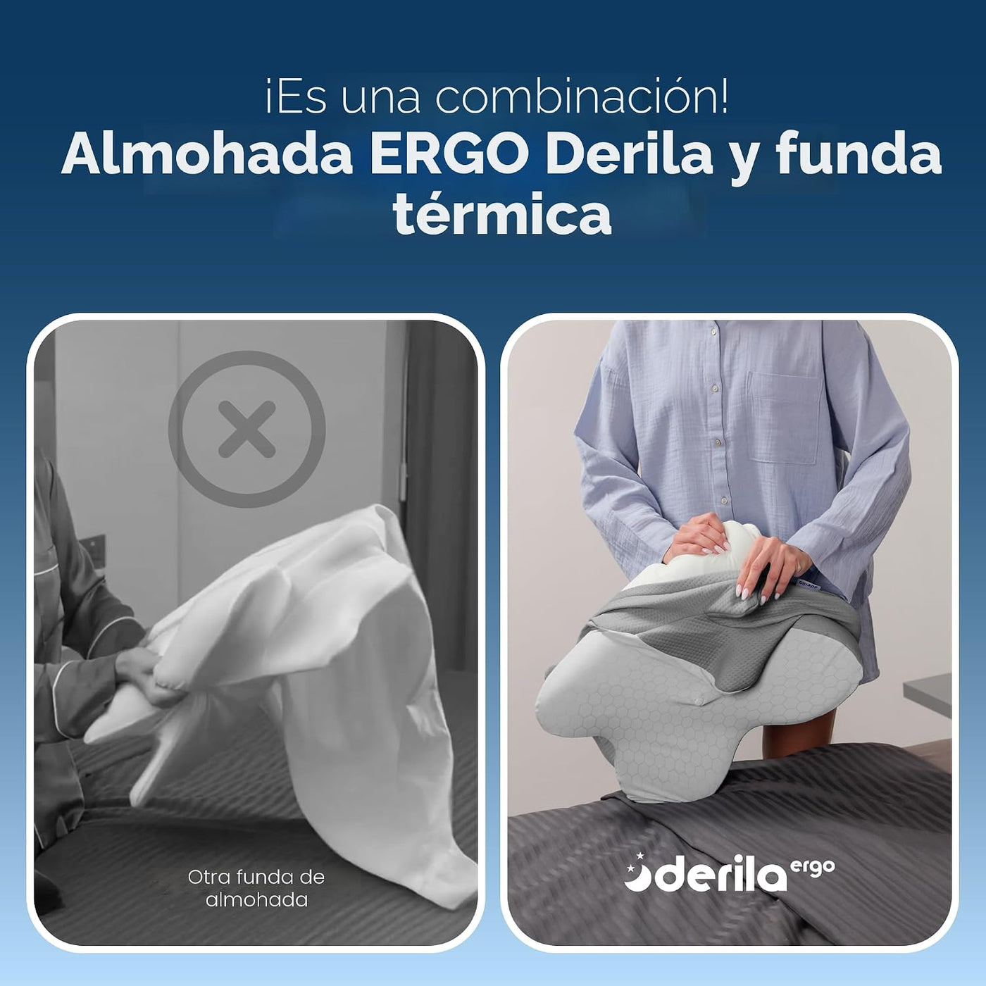 Derila Funda de almohada térmica Ergo para almohada cervical | Fund...