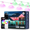 MILADALED Luces exteriores permanentes RGB 100FT\/50LED Cadena de a...